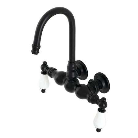 Kingston Brass AE5T0 3-3/8 Inch Wall Mount Tub Faucet, Matte Black AE5T0